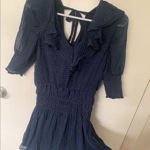 tularosa navy clenched waist mini dress